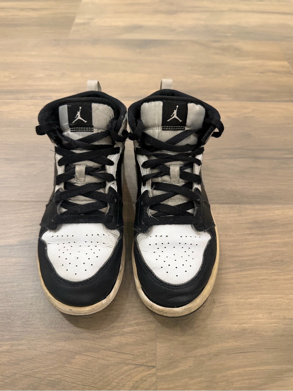Jordan Kids Black, White and Gray High-Top Sneakers